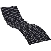 vidaXL Coussin pour bain de soleil Noir Motif à carreaux Tissu Oxford