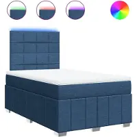 vidaXL Lit boxspring avec matelas bleu 120x200 cm Tissu