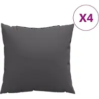 vidaXL Coussins de canapé lot de 4 anthracite 50x50 cm tissu