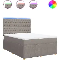 vidaXL Lit boxspring avec matelas Taupe 140x190 cm Tissu