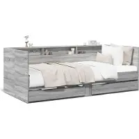 vidaXL Lit de jour avec tiroirs sans matelas Gris Sonoma 100x200 cm