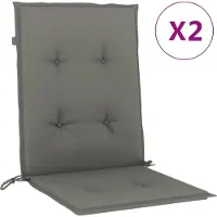 vidaXL Coussins de chaise à dossier bas lot de 2 gris foncé mélangé