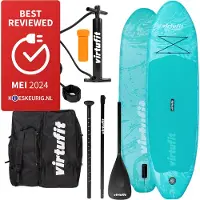 VirtuFit Supboard Ocean 275 - Turquoise - Planche de Stand Up Paddle - Supboard gonflable - Pour débutants et experts - Pagaie ajustable - Max. 180 kg - Avec accessoires et sac de transport