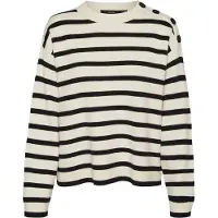 Vero Moda Pull-over 'VMSaba' crème / noir