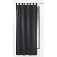 Douceur d'intérieur 1600832 rideau à passants polyester uni essentiel noir 140 x 260 cm