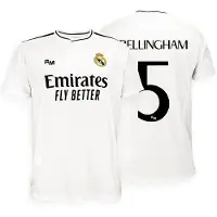 Real Madrid Maillot domicile Bellingham pour enfants - taille 116 / ans - Saison 2024/2025 - Tenue de football Jude Bellingham pour enfants - Maillot de fan officiel du