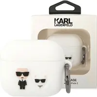 Karl Lagerfeld Klaca3Silkcw Airpods 3Cover Biay/White Silicone Karl & Choupette