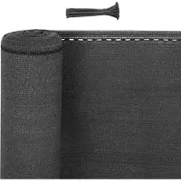 OEM Pare-vent et parasol de jardin 2-en-1 - Résistant aux intempéries et antirouille - Protection, délimitation, intimité - 1,5 x 10 m - Gris-noir