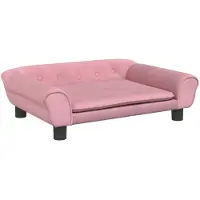 The Living Store Lit pour chien Rose 70x48x22 cm Velours