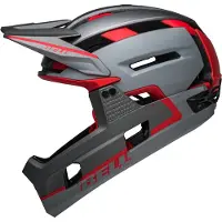 Bell Casque de vélo Super Air R Spherical, Couleur:matte grey/red, Taille:S