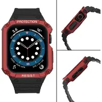 Hurtel Bracelet De Protection Avec Etui Pour Apple Watch 7 / 6 / 5 / 4 / 3 / 2 / Se (41 / 40 / 38Mm) Étui Housse De Montre Blindée Noir