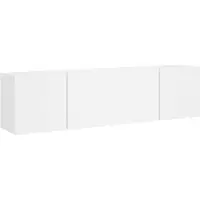 DKD Home Decor Armoires TV murales 2 pcs. Blanc 80x30x41 cm