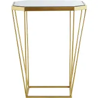 Beliani Set de 2 tables d'appoint miroirs / or en verre et métal hexagonal salon moderne