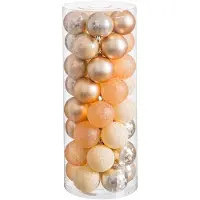 Bigbuy Boules de Noël - LOLAHOME - Lot de 40 - Plastique doré - Ø 6 cm - 5 finitions variées
