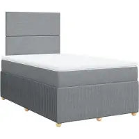 vidaXL Lit boxspring avec matelas gris clair 120x190 cm Tissu