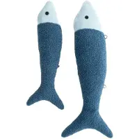 Crochetts Peluche OCÉANO Bleu foncé Poissons 11 x 6 x 46 cm 9 x 5 x 38 cm 2 pièces