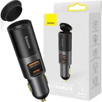 Baseus Share Together Fast Charge Car Charger with Cigarette Lighter Expansion Port, USB + USB-C 120, Adaptateur pour véhicule, Gris