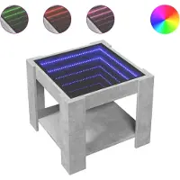 Super Merchant Table basse LED gris béton 53x53x45 cm Bois composite