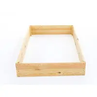 Viking Choice Boîte de jardin potager - boîte de culture - 120x80x27 cm - bois - avec bâche de sol