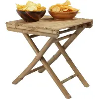 Ambiance Table de balcon pliante en bambou, 40 x 45 cm