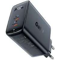 Acefast A29 Pd50W Gan (Usb-C+Usb-C) Chargeur double port Noir