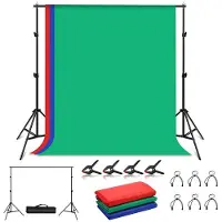 Puluz Photo Studio Background Support + Backdrops Pkt5204 2x2 M 3 Pieces Argenté