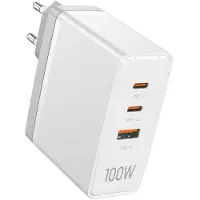 Vention Chargeur secteur, , Fegw0-Eu, 2Xusb-C, Usb- A, 100W/100W/30W, Gan (Blanc)