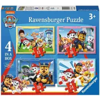 Ravensburger Puzzle 4 in a Box 12,16,20 & 24 Teile 3+ 19x14cm, Motiv:Paw Patrol