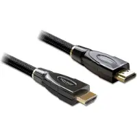 DeLOCK High Speed HDMI with Ethernet - Câble HDMI avec Ethernet - HDMI mâle pour HDMI mâle - 3 m - anthracite