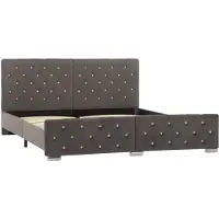 vidaXL Sommier Gris Velours 160x200 cm