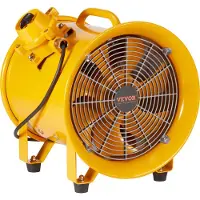 Vevor Ventilateur d'Extraction 550 W Extracteur d'Air Industriel 304,8 mm Volume d'Air 4247 m3/h Cordon Alimentation 3 m Sans Prise de Charge Ventilateur Portable pour Extraire Poussière Fumée Maison