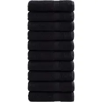 vidaXL Essuie-mains de qualité supérieure SOLUND 10 pcs noir 600 g/m²