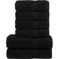 vidaXL Ensemble de serviettes de qualité supérieure SOLUND 6 pcs noir