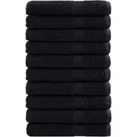 vidaXL Serviettes de qualité supérieure SOLUND 10 pcs noir 600 g/m²