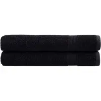 vidaXL Serviettes de qualité supérieure SOLUND 2 pcs noir 600 g/m²