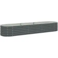vidaXL Plateau de jardin 320x80x44 cm Acier galvanisé Gris
