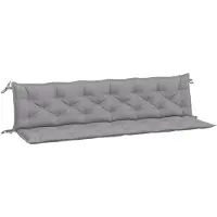 vidaXL Coussins de banc jardin lot de 2 gris 200x50x7 cm tissu Oxford