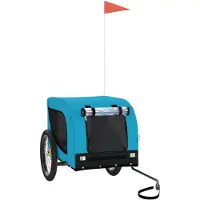 vidaXL Remorque pour vélo Chiens Bleu et Noir Tissu Oxford & Fer