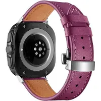Cover-Discount Galaxy Watch Ultra (47mm) - Bracelet de remplacement en cuir avec boucle papillon (Cuir), Sangles de montre, Violet