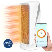 Gologi Chauffage soufflant - - avec thermostat - Radiateur - Fonctionne avec application et commande tactile - 1500W - blanc