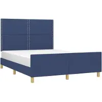 vidaXL Cadre de lit sans matelas bleu 140x190 cm Tissu