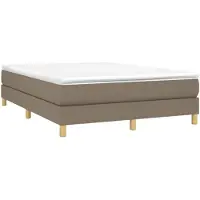 vidaXL Lit boxspring avec matelas Taupe 140x190 cm Tissu