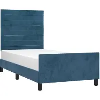 vidaXL Cadre de lit sans matelas bleu foncé 90x200 cm velours