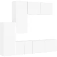 vidaXL Meuble-paroi 5 pièces blanc en bois composite