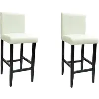 vidaXL Tabouret de bar 2 pcs. Blanc Similicuir