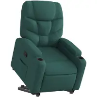 vidaXL Fauteuil relax avec releveur Vert foncé Tissu