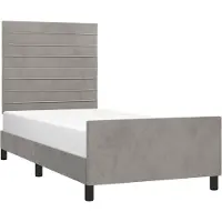 vidaXL Cadre de lit sans matelas gris clair 90x190 cm velours