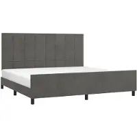 vidaXL Cadre de lit sans matelas gris foncé 200x200 cm velours