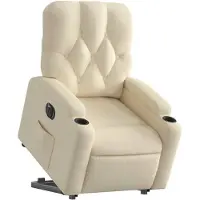 vidaXL Fauteuil relax avec releveur électrique Crème Tissu
