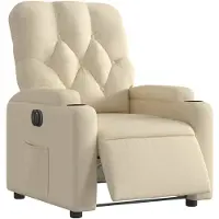 vidaXL Fauteuil relax électrique Crème Tissu